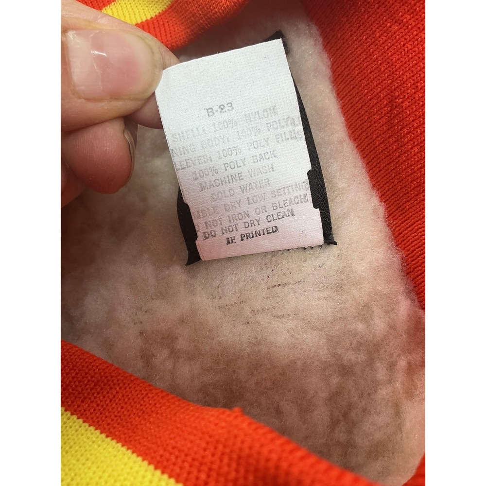 Vintage Swingster Jacket Mens XL Orange Varsity Sherpa Lined Snap Front 80s - Picture 4 of 11